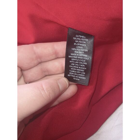 Worthington Red Plus Size Blazer Women Size 3X Ruched Sleeves Festive - Picture 6 of 7